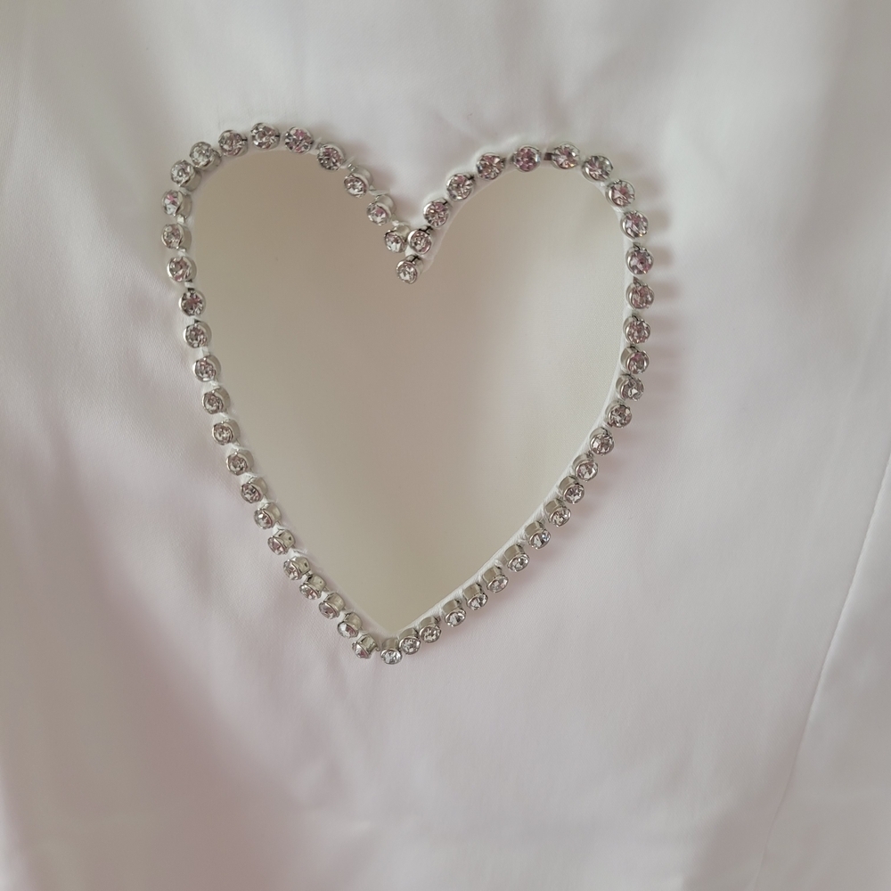 Birdy Grey White Backless Dress with Heart Detail Size S - Picture 7 of 16
